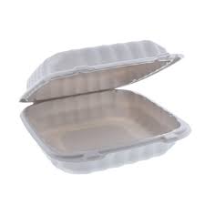 8x8x3" Hinged White TFPP Container