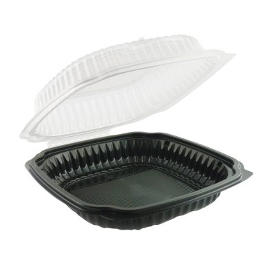 10.5x9.5" Black Hinged Container