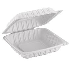 [MB801W] 8x7.5x2.75" Hinged White TFPP Container