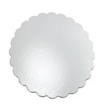 [18CATC] 18" Scalloped Silver Circle Catering Board Closeout